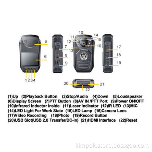 1,920*1,080P HD Law Enforcement Police Camera with 5M IR Distance and 9-hour Continuous RecordingNew